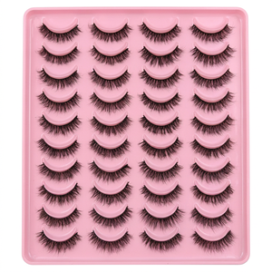 20 Paires de Faux Cils en Bande sur Plateau – Vente en Gros – Cils Épais et Spectaculaires Effet 3D – Faux Cils en Vrac Abordables pour le Marché Africain - Product Image 1