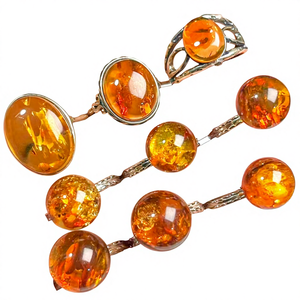 Nuevo Anillo de Lujo Kindfull de Alta Calidad con Gema Natural de Ámbar Pulido Redondo para Regalo de Joyería - Product Image 4
