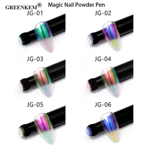 Stylo à coussin d'<span class=keywords><strong>air</strong></span> avec poudre à ongles de couleur unie Art Design Aurora 6 couleurs Chrome <span class=keywords><strong>Magic</strong></span> Nail Powder Pen - Product Image 3