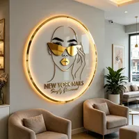 Panneau en acrylique rétroéclairé au néon LED personnalisé pour salon de beauté et décoration intérieure, étanche IP54, signalétique murale illuminée