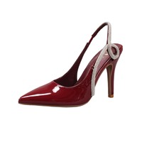 Chaussures sexy pour femmes en cuir verni, à talon ouvert, bout pointu, pour l'extérieur, idéales pour l'été, les soirées, les bals de promo et les mariages, à talon très haut et fin, rehaussant la silhouette