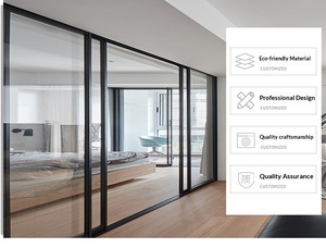 Portes et fenêtres coulissantes modernes en alliage d'aluminium isolées, robustes, double vitrage, <span class=keywords><strong>isolation</strong></span> <span class=keywords><strong>phonique</strong></span> pour cuisine et appartement intérieurs - Product Image 5