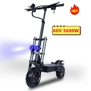 Entrepôt USA UE 11 pouces 60v deux roues 5600w tout-terrain 100 ah 27ah scooter électrique pliable en Chine