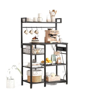 Cross-border multi-layer simple <b>bracket</b> household multi-functional versatile wall-mounted storage rack with socket - Product Image 5