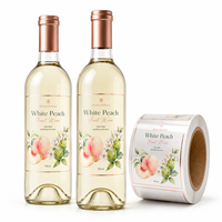 Etiqueta de Vino Tinto Personalizada de Lujo con Estampado en Lámina Dorada, Papel Texturizado, Estilo Francés, para Botellas de Vidrio