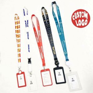 Customized Polyester/Nylon Vertical Name Tags Badge ID Card Holders Wholesale Safety Promotional <b>Hook</b> Neck Strap Lanyard - Product Image 1