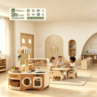 Hikeylove Meubles de sécurité modernes en bois pour la maternelle, ensemble de cuisine éducatif pour enfants, jouet de jeu de cuisine durable, jeu d'imitation