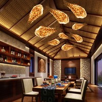 Lustre en bois personnalisé ANNO, pendentif en forme de poisson, décoration de restaurant, design américain