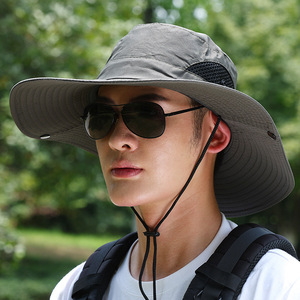 Fisherman's Hat Men's Sun Hat Wide Brim Breathable Quick Dry Summer Outdoor Fishing Hat Adult Unisex Navy Blue - Product Image 4