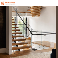 Realgres personnalisé Escaliers d'intérieur escalier flottant droit à poutre unique avec marches en bois massif pour escalier en bois métallique