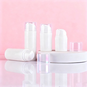 明るい白の保存容器 15ml/30ml/50ml/80ml/100ml/150ml PP製 フェイシャルケア用 空の真空ボトル エアレスポンプ スクリーン印刷済み - Product Image 2