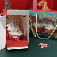 Boîte cadeau en carton transparente pour gâteaux et desserts de Noël, avec fenêtre en PVC transparente, personnalisable avec logo du fabricant, qualité alimentaire