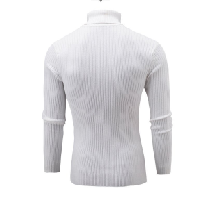 <span class=keywords><strong>Pull</strong></span> tricoté à col roulé d'hiver pour hommes pulls solides à manches longues <span class=keywords><strong>pull</strong></span> épais <span class=keywords><strong>pull</strong></span> solide Slim Fit chandails - Product Image 5