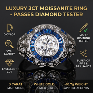 Bague ZHENXUN en Morganite et Argent 925, 3 Carats, pour Homme, Style Hip-hop, Cadeau d'Anniversaire, Bijou Personnalisé Certifié, Ornement de Main, Bijouterie Fine pour Homme - Product Image 1