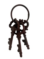 Étagère murale multi-pièces en fer forgé fait main en forme de clé, style ferme vintage, pour décoration et rangement domestique