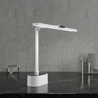 Lampe de bureau LED 24W, design minimaliste blanc, CRI 95, protection oculaire, intensité réglable, commande tactile, pliable, minuterie, lampe de lecture pour étudiants