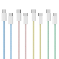 Kabel USB C ke C 120W PD Pengisian Cepat Kabel Data Tipe C ke Tipe C Berbahan Kain USB2.0 3A 60W Kabel Pengisi Daya untuk 15 16 17 Pro Max