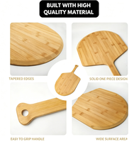 Pelle à pizza en bambou, spatule à pizza en bois, pelle à pizza avec manche, planche à pizza en bambou pour four, plateau de service pour pizza