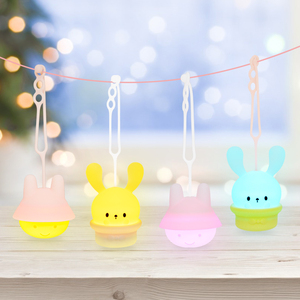 Xách tay USB sạc Silicone thỏ ánh sáng ban đêm 8 màu sắc thay đổi dễ thương treo trang trí nội thất đèn cho trẻ em phòng Ngủ Cắm Trại Quà Tặng - Product Image 3