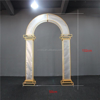 Arche de mariage carrée élégante en métal doré, support de toile de fond portable pour scène et décoration de fête