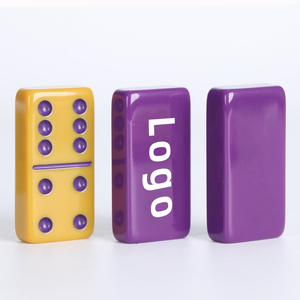Fabricant de dominos professionnels en résine violette OEM ODM, double 6, avec logo personnalisé, écologiques, pour jeux de table. - Product Image 2