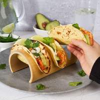 Porta Platos Para Fiestas, Soporte para Tacos de Alta Calidad, Bandeja de Servicio de Madera Ecológica, Soporte para Tacos de Bambú