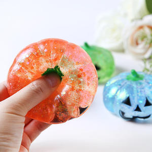 Yanxi luxe fait à la main TPR Halloween citrouille Maltose Squeeze Ball Squishy soulagement du Stress Fidget jouet pour les cadeaux de fête - Product Image 3