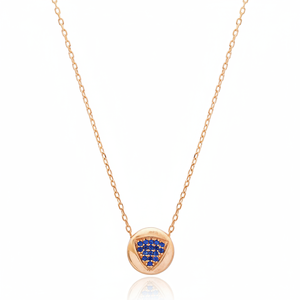 Colgante de Plata de Ley 925 con Diseño Triangular Moderno, Adornado con Circonita Negra en Forma Redonda, Hecho a Mano en Turquía, Venta al por Mayor - Product Image 2