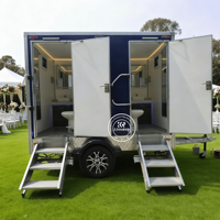 Toilettes publiques mobiles Salle de bains de luxe Remorque portable Toilette avec douche Toilette de camping Toilette mobile Vip Porta Potty Trailer