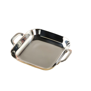 Chất Lượng Cao Sang Trọng Vuông Thực Phẩm Bữa Ăn Tối Khay 18/10 Thép Không Gỉ Trái Cây Tấm Nut Snack Tấm Lưu Trữ Món Ăn Với Tay Cầm - Product Image 3