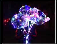 Ballons LED Bobo, jouets lumineux transparents de dessin animé, décoration de fête, ballons rebondissants en PVC, fournitures pour mariage et Saint-Valentin
