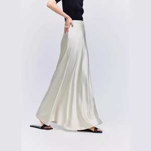 Wholesale <strong>Silk</strong> Women's Satin Maxi <strong>Skirt</strong> Custom Elegant High Waist Casual <strong>Long</strong> <strong>Skirt</strong> for Ladies - Product Image 3