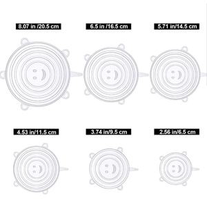 Cấp thực phẩm 6 tươi Silicone công cụ Stretch có nắp đậy Bộ - Product Image 5