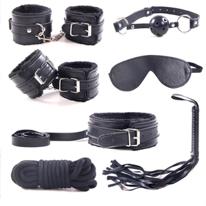 Fabrieksprijs Sm Bondage Terughoudendheid 7 Stuks <span class=keywords><strong>Bed</strong></span> Bondage Kit Bdsm Fetish Speelgoed Met 10 Meter Touw Harige Voetboeien Handboeien Zweep - Product Image 3