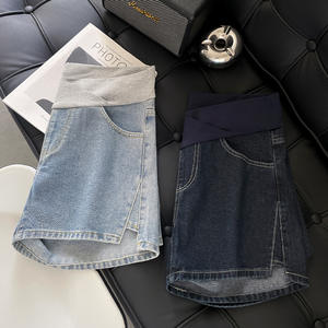 Vente en gros en usine de short en jean de maternité ample de grande <span class=keywords><strong>taille</strong></span> <span class=keywords><strong>pantalon</strong></span> <span class=keywords><strong>taille</strong></span> <span class=keywords><strong>basse</strong></span> pour femmes enceintes vêtements - Product Image 3