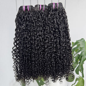 Paquets de cheveux vietnamiens alignés par cuticule vierge Petits bouclés Pixie Curly Natural Black Color Pixie Curl Extensions de cheveux originaux - Product Image 1