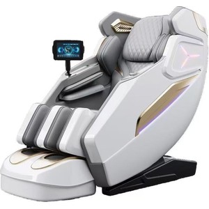 Smart Massage Chair Full Body <b>Zero</b> Gravity Electric 3D Robotic Arm SL Rail Home Luxury Gray Gold White - Product Image 1