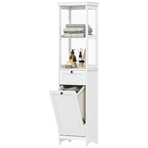 <span class=keywords><strong>Armoire</strong></span> <span class=keywords><strong>de</strong></span> <span class=keywords><strong>salle</strong></span> <span class=keywords><strong>de</strong></span> <span class=keywords><strong>bain</strong></span> haute, <span class=keywords><strong>avec</strong></span> <span class=keywords><strong>panier</strong></span> à <span class=keywords><strong>linge</strong></span> - Blanc - Product Image 4