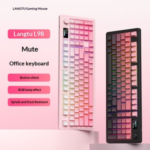 คีย์บอร์ดไร้สายบลูทูธแบบสามโหมด RGB คีย์บอร์ดเมมเบรนแบบมีสายแบบเงียบสำหรับสำนักงานและแล็ปท็อปสำหรับเล่นเกม - Product Image 1