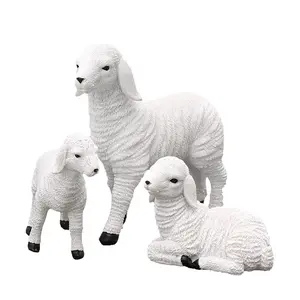 Polyresin Lamb goat sheep statue resin handicraft decoration sheep figurine decoration garden animal decoration