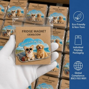 Magnete da Frigo 3D in Alluminio Goffrato Personalizzato, Souvenir di Viaggio Globale, Australia, Medio Oriente, Cane, Nordico, 3x3 Pollici, per <span class=keywords><strong>Cucina</strong></span> - Product Image 2