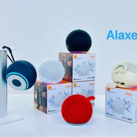 Alaxe Mini Enceinte de Bureau Sans Fil avec Écran LED RGB, Revêtement en Tissu, Subwoofer Stéréo Puissant, Alimentation par Batterie, Audio Home Cinéma