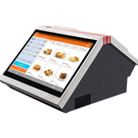 Systèmes PDV Tout-en-Un Écran Tactile Capacitif Full HD 1080P de 14,1 Pouces à 10 Points Double Affichage avec Imprimante et Massicot 80mm Intégrés