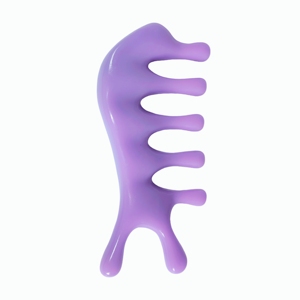 Peigne de massage du cuir chevelu en résine violet lavande tendance pour le soulagement du stress et la relaxation - Product Image 2