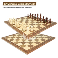 Échiquier personnalisé en gros en érable et noyer, échiquier de tournoi en bois 52*52*1.5cm, échiquier en bois