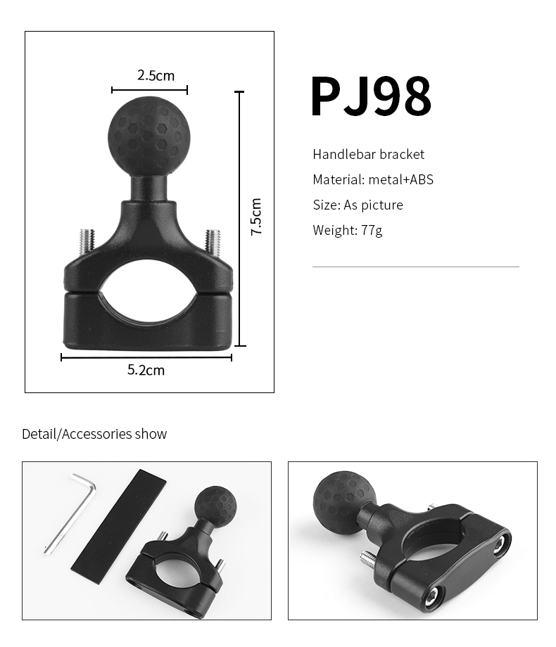 Black(PJ98 handlebar bracket accessories)