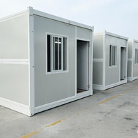 Maisonnette moderne pliable de 20 pieds en panneaux sandwich contemporains, écologique, imperméable, modulaire, préfabriquée pour chantier de construction