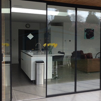Verre personnalisé Aluminium Cadre mince Bifold Villa Portes Maison Aluminium Porte Pliante
