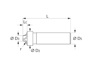 DIN 6535 HA H6 OEM/ODM Fraise à arrondir les coins et à ébavurer en carbure monobloc, précision 0,01 mm, TiAlN 4F, droite, rayon 0,2 mm, Garant - Product Image 3