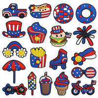 Clips souples en PVC pour la Fête de l'Indépendance des États-Unis, accessoires DIY d'été, ensemble de breloques patriotiques américaines pour chaussures, décorations de sabots sur le thème du 4 juillet